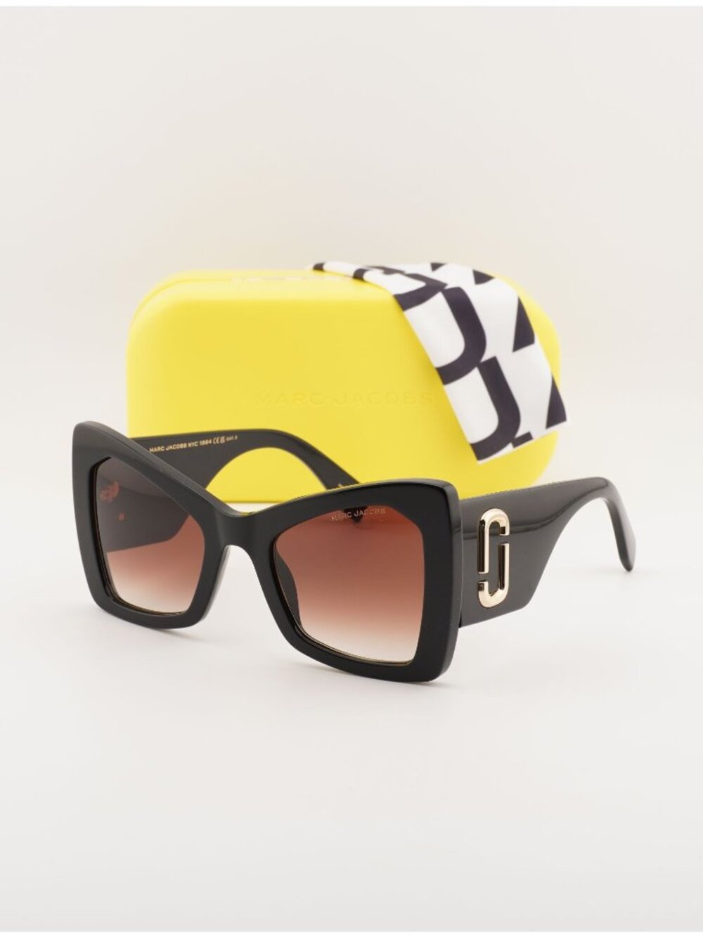 Marc Jacobs MARC 761/S 0807 HA Butterfly Sunglasses - Black / Brown Gradient